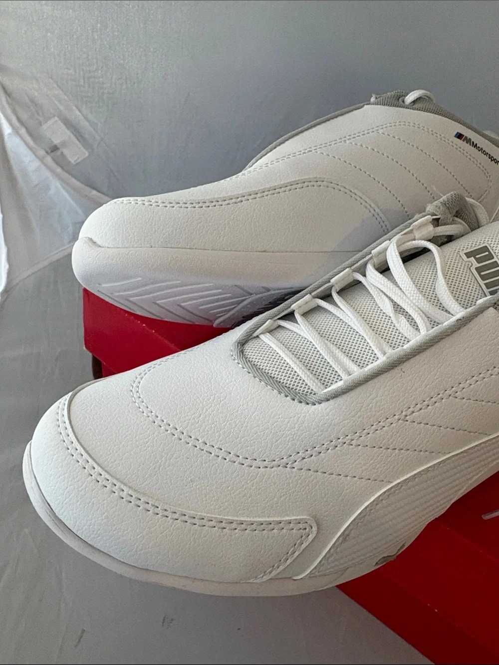 New PUMA BMW Motorsport Men’s White Driving Sneakers Kart Cat III NM